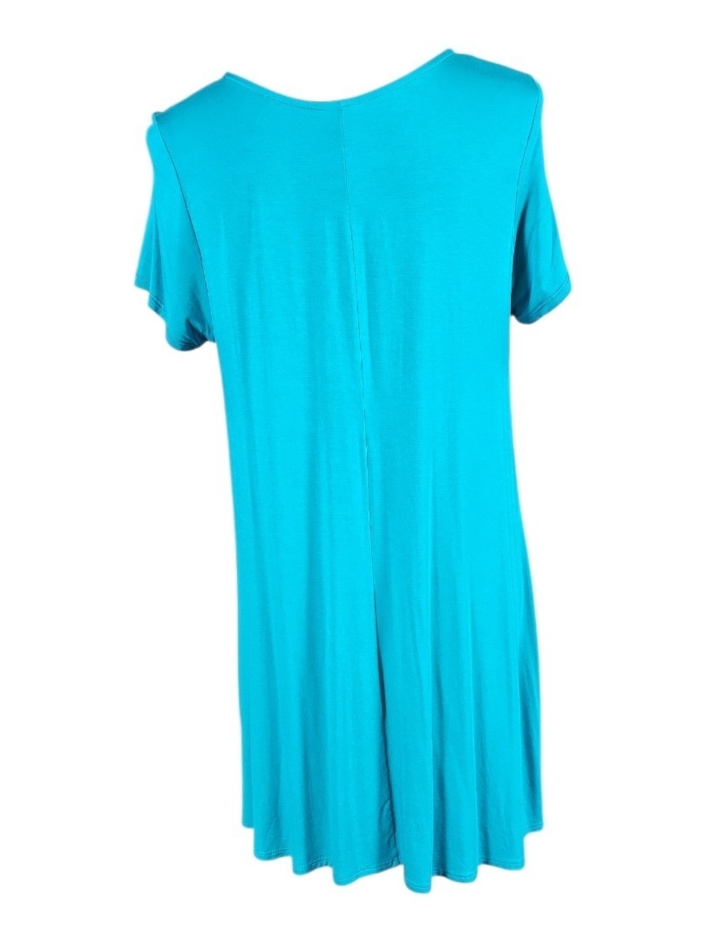 Agnes & Dora Short Sleeve Swing Tunic Dress in Teal Blue with pockets size Large - Picture 3 of 6